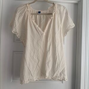 Old Navy Off-White Ruffled Top